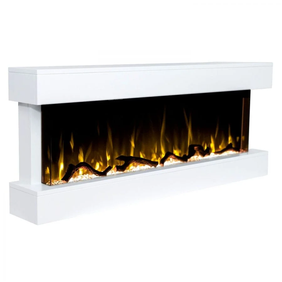 Focar electric liniar Aflamo Modena alb cu sunet
