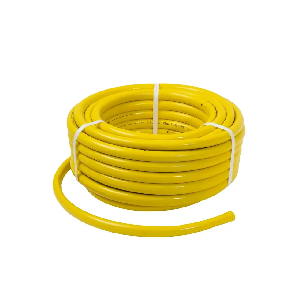 Furtun gradina, armat, cu insertie 3/4, lungime 25 metri, galben, flexibil, rezistent la radiatii UV si la frig / EXT 9661