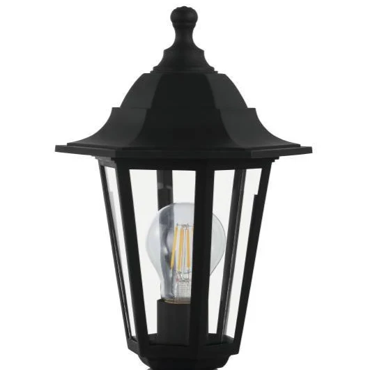 Stalp Ornamental De Gradina DUANERA Tip Felinar Negru 42CM