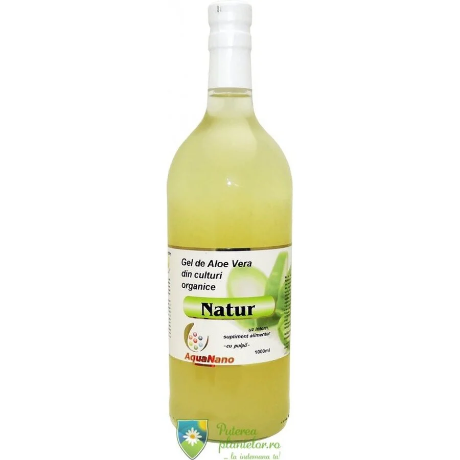 Aloe Natur gel de Aloe cu pulpa sticla 1000 ml