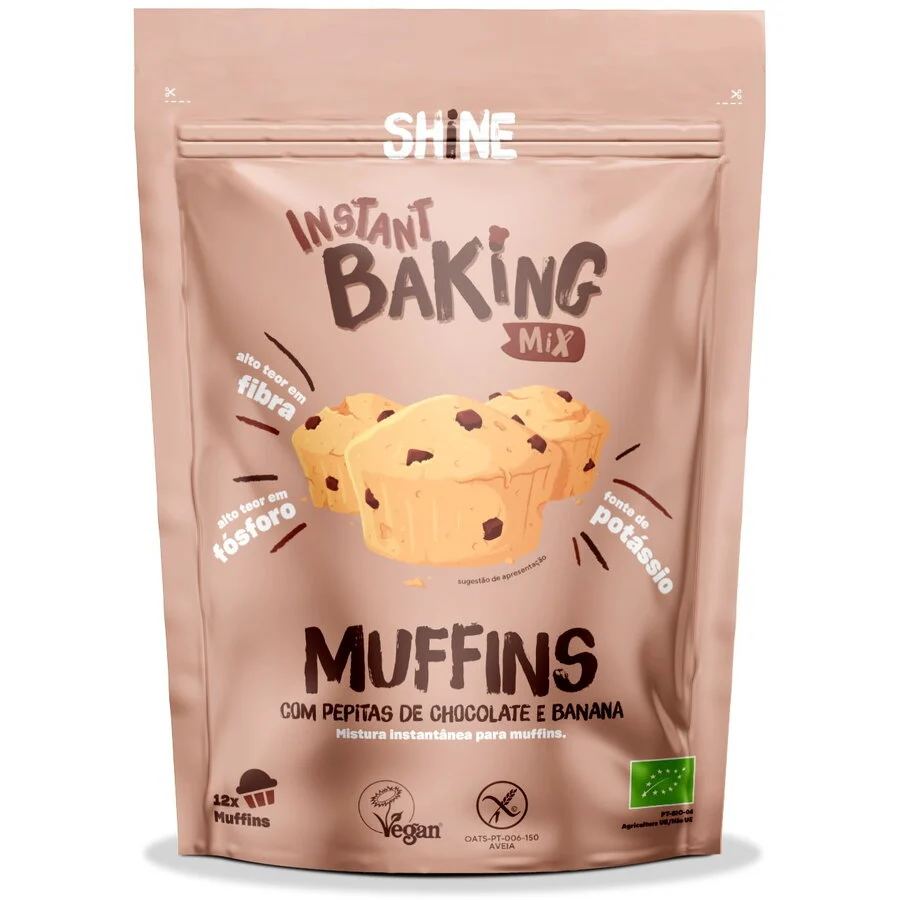 Amestec instant BIO pentru muffins, cu banane si bucati de ciocolata Shine