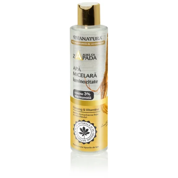 Apa micelara pentru luminozitate – Alba ca Zapada cu Ginseng si vitamine 250 ml – Leonard Radutz Formula – VivaNatura