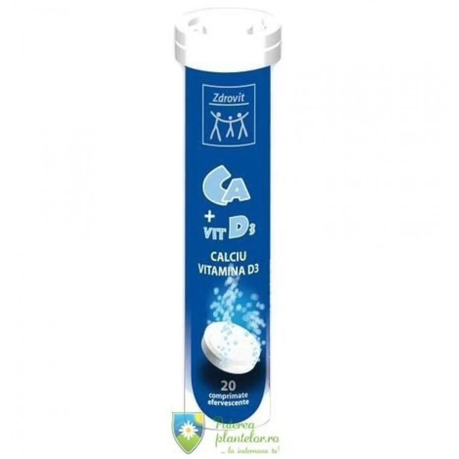 Calciu si vitamina D3 Efervescent 20 comprimate