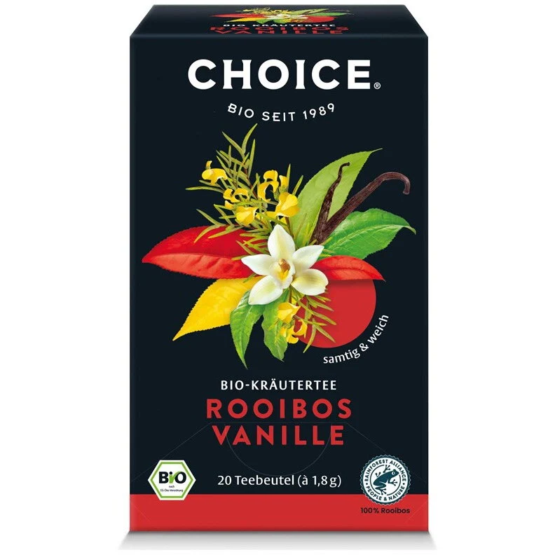Ceai bio Rooibos si Vanilie, 20 pliculete 1.8g / 36.0g Choice®