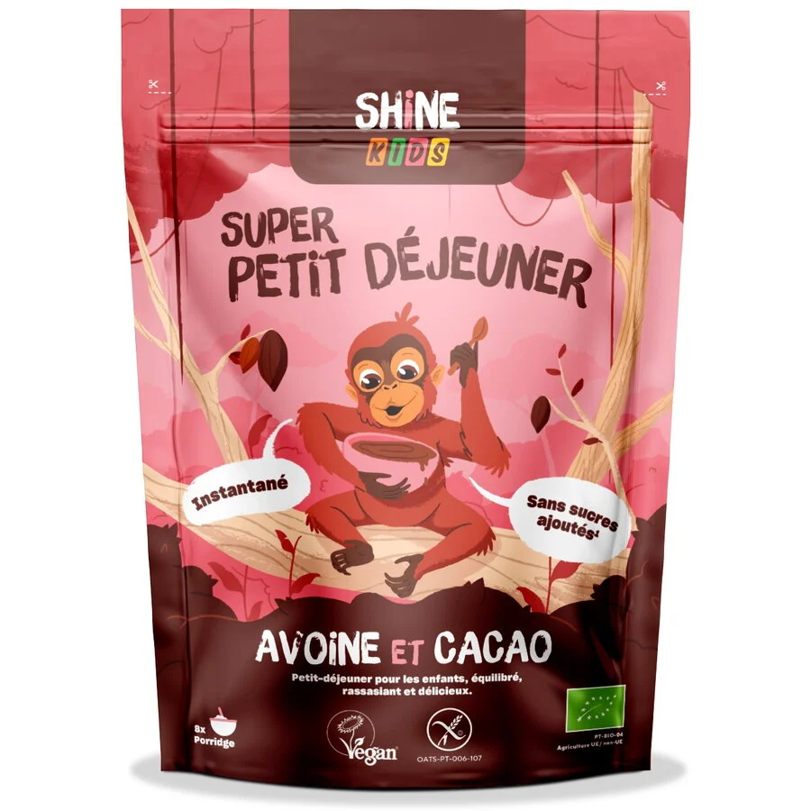 Cereale instant BIO pentru copii, cu ovaz si cacao Shine