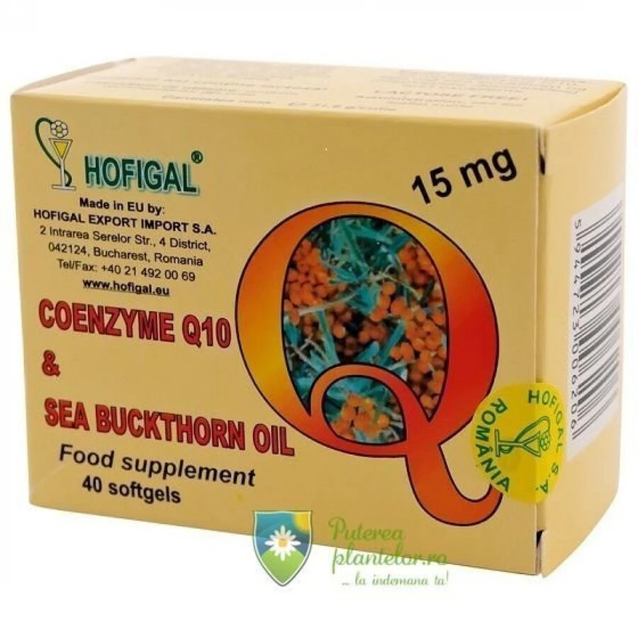 Coenzima Q10 15mg ulei de catina 40 capsule