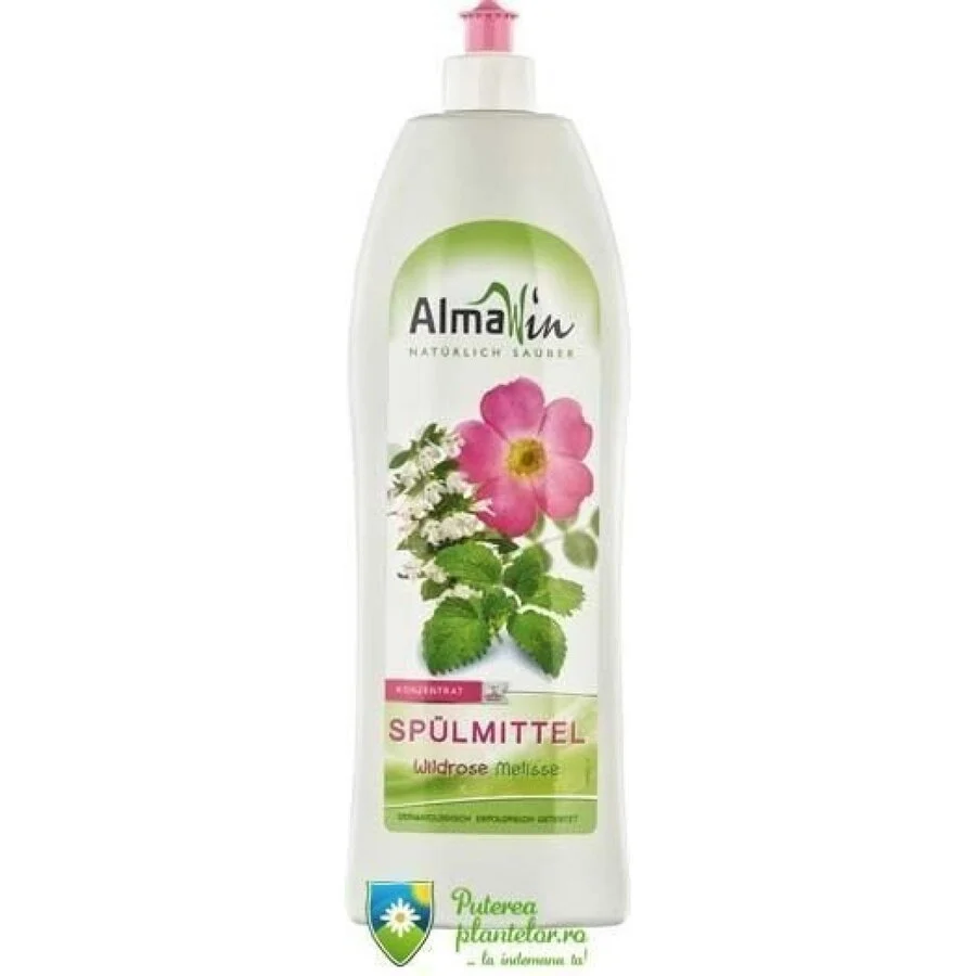 Detergent de vase cu trandafir salbatic si melisa 1 l