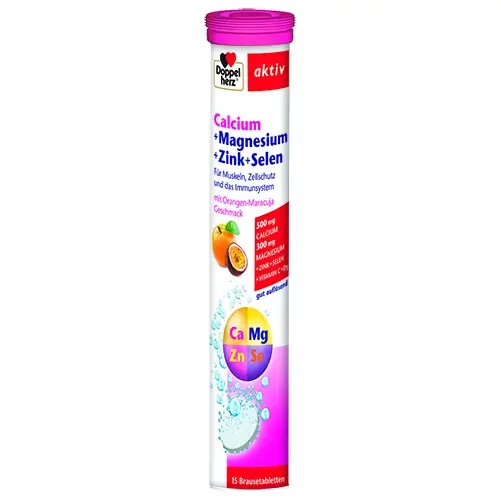 Doppelherz aktiv Ca + Mg + Zn + Se, 15 comprimate efervescente