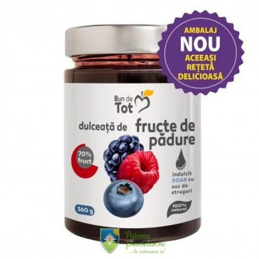 Dulceata de fructe de padure fara zahar 360 gr