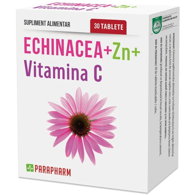 Echinacea + Zinc + Vitamina C, 30 tablete
