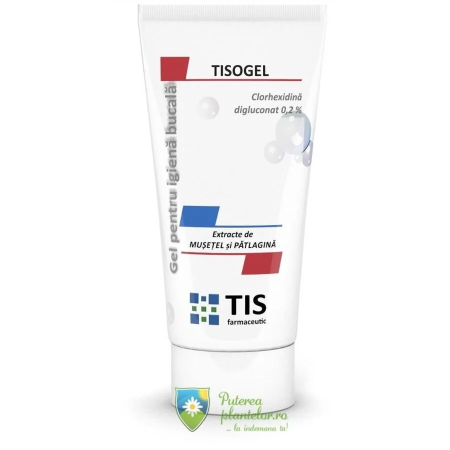 Gel Tisodent pentru igiena bucala, cu clorhexidina 0,2%, 50 ml