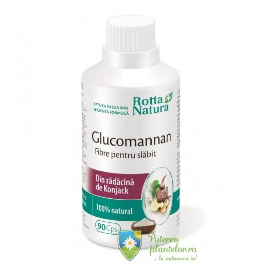Glucomannan fibre pentru slabit 90 capsule