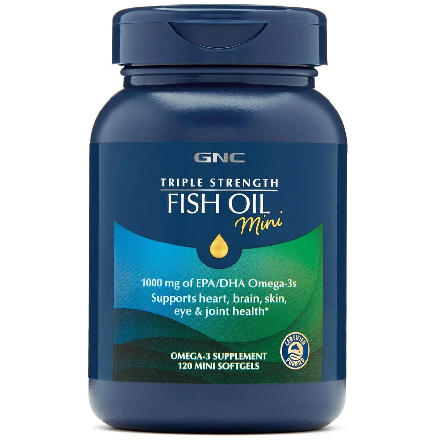 Gnc Triple Strength Fish Oil Mini, Ulei De Peste, 120 Cps