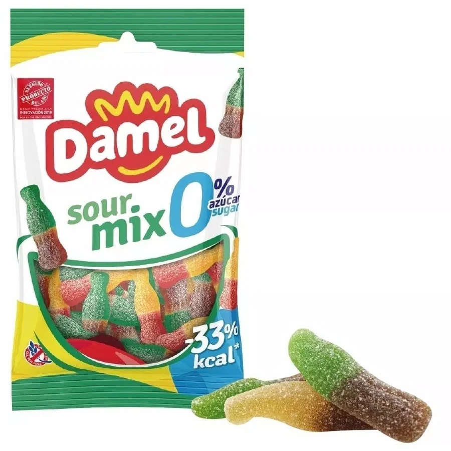 Jeleuri gumate mix acrișoare fără zahăr, Damel, 90 g