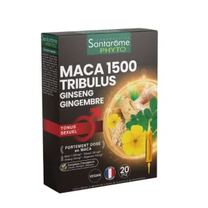 Maca 1500 tribulus ginseng ghimbir bio 20 fiole