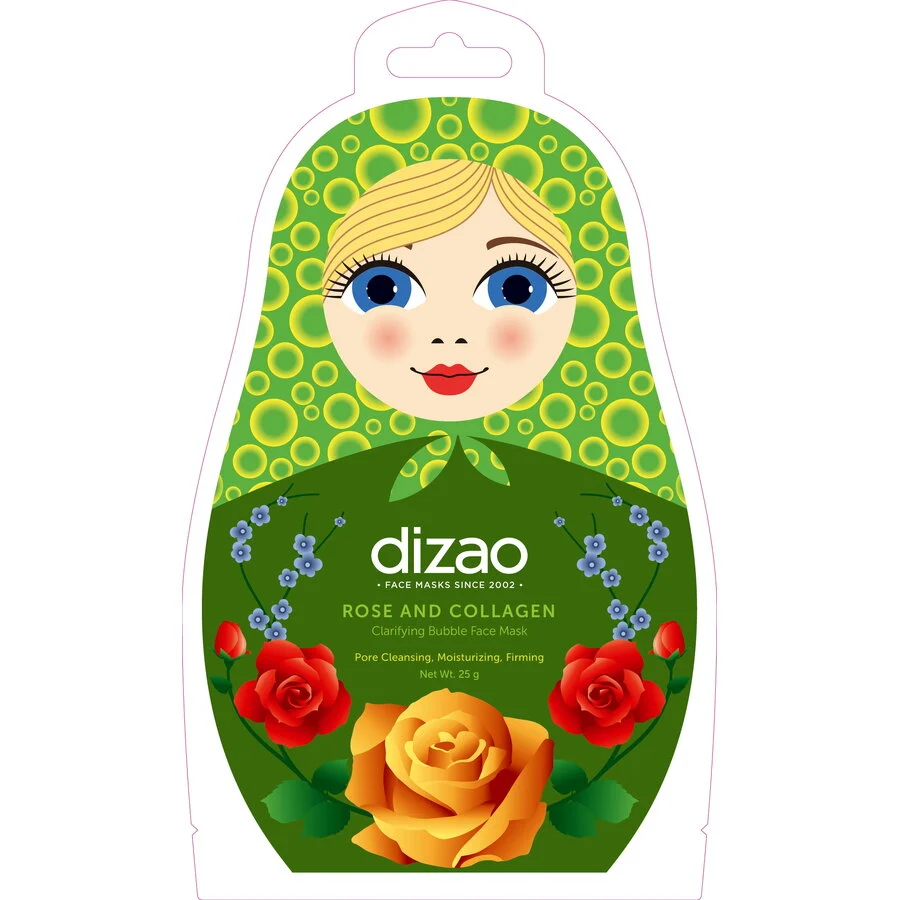 Masca de fata tip servetel cu bule de oxigen, trandafir si colagen, 1 buc