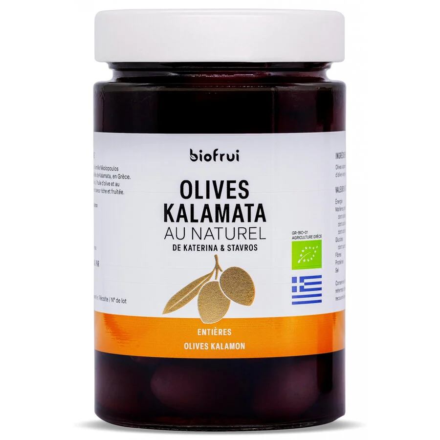 Masline BIO intregi, saramura, selectie Kalamon Biofruisec 200g