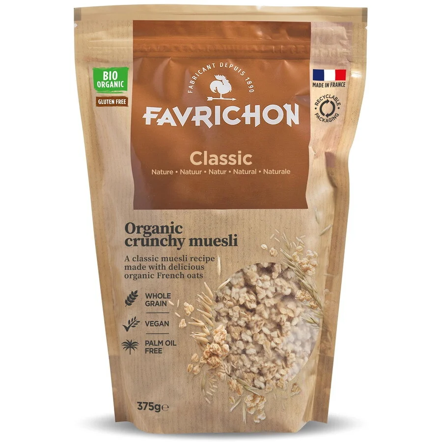 Musli BIO cu cereale integrale si nuca de cocos Favrichon 375g