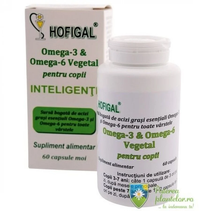 Omega 3 Omega 6 Vegetal pentru copii 60 capsule