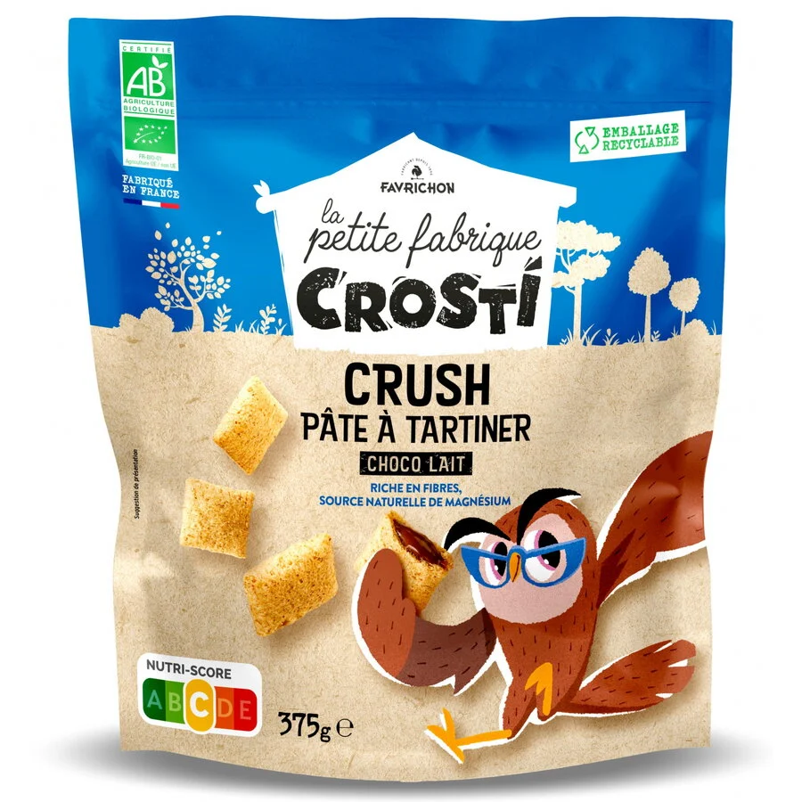 Pernute BIO pentru copii cu crema de ciocolata cu lapte Crosti 375g