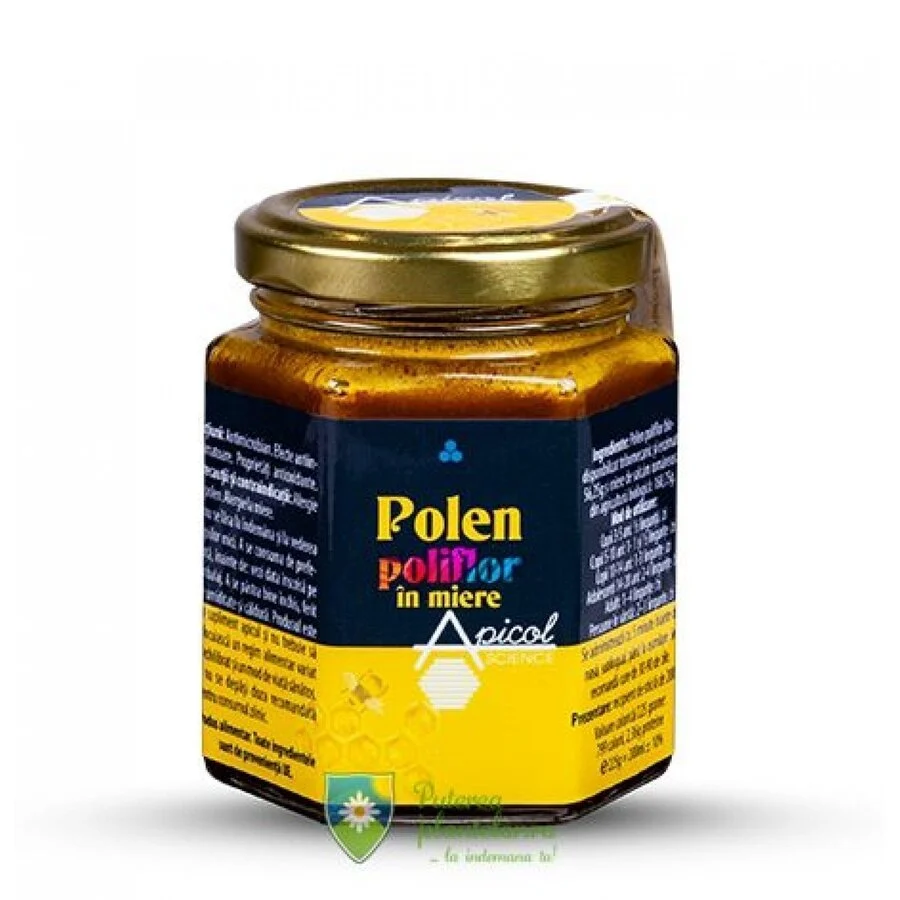 Polen poliflor miere 25% ApicolScience 225 gr