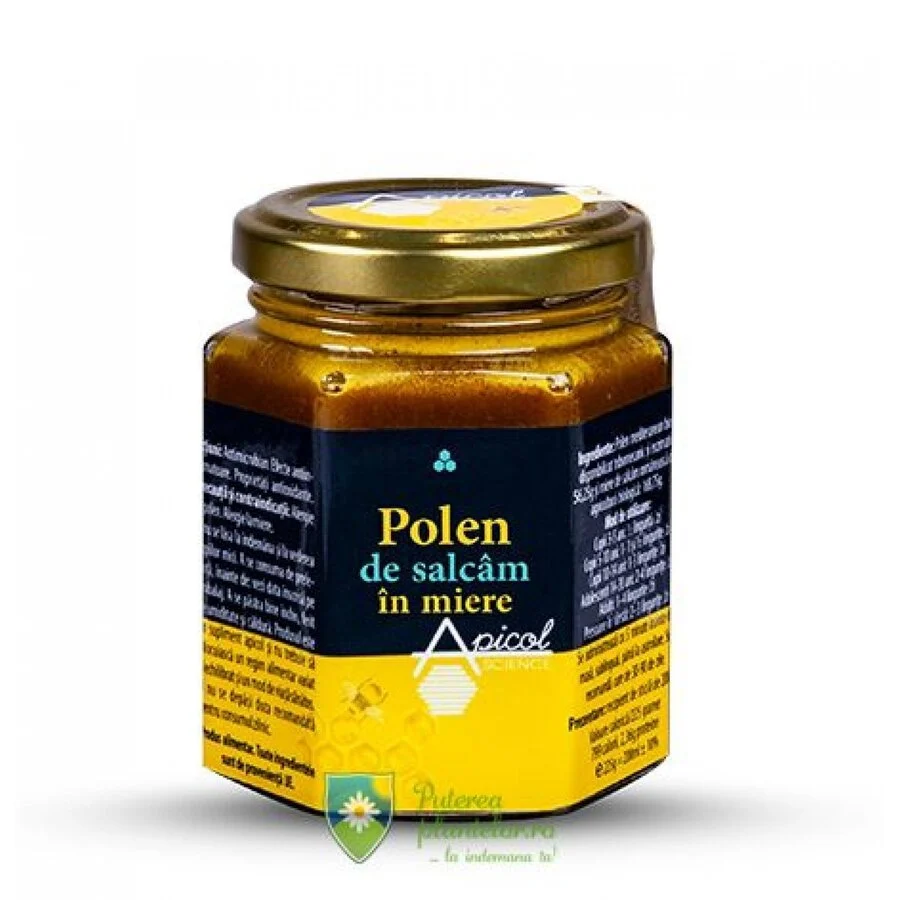 Polen de salcam miere ApicolScience 230 gr