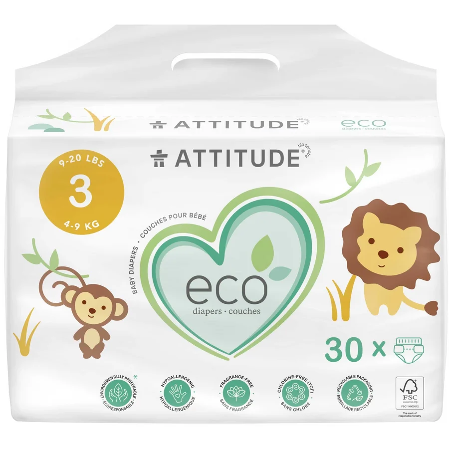 Scutece ecologice de unica folosinta mar.3 (5-11 kg) 30 bc