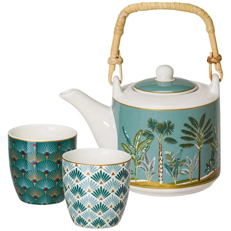 Set de ceai din portelan Atmosphere un ceainic si doua cescute cutie cadou
