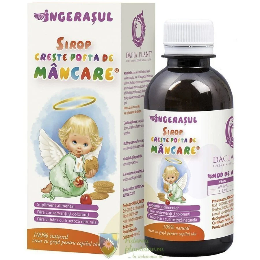Sirop Creste pofta de mancare copii Ingerasul 200 ml