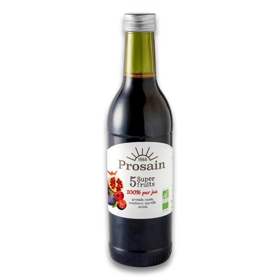 Suc din 5 super fructe BIO, fara zahar Prosain 500 ml