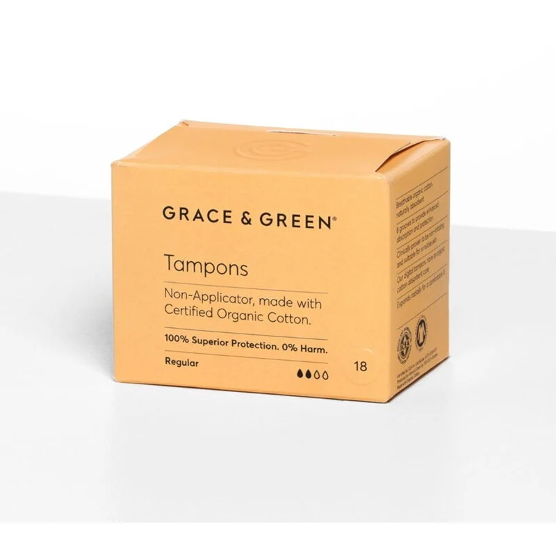 Tampoane din bumbac organic 100% Normal (18 buc), Grace and Green