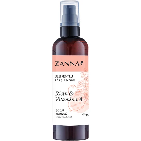 Ulei cu Ricin & Vitamina , pentru par si unghii, Zanna, 150 ml