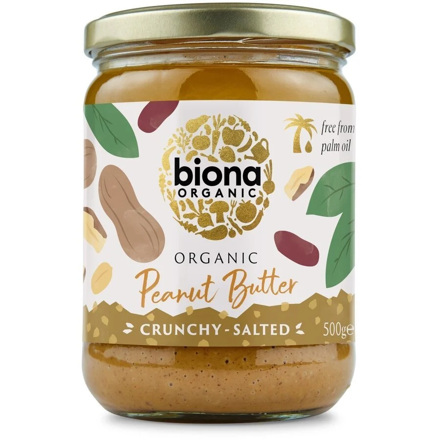 Unt de arahide crunchy cu sare, bio,500g