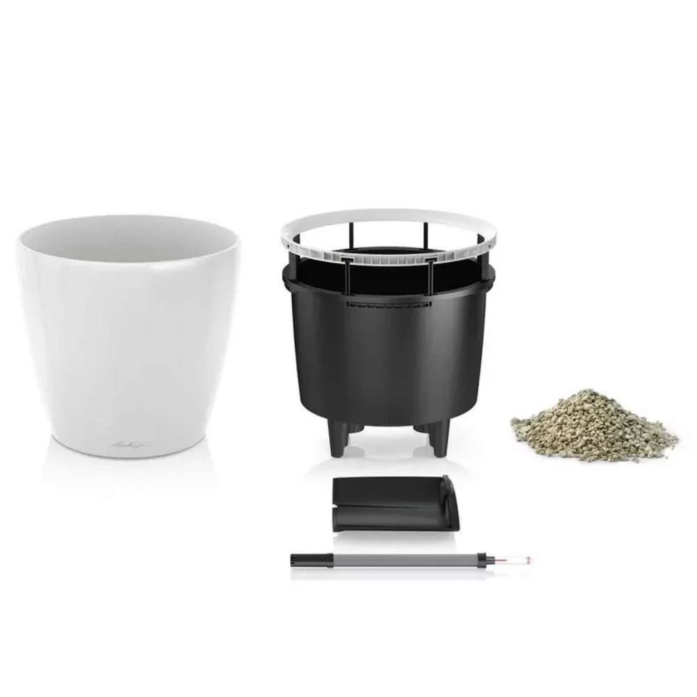 Ghiveci Auto-Irigant Lechuza Classico Premium 28 LS, 7 l, negru lucios, sistem de autoirigare, insert detasabil, strat de...