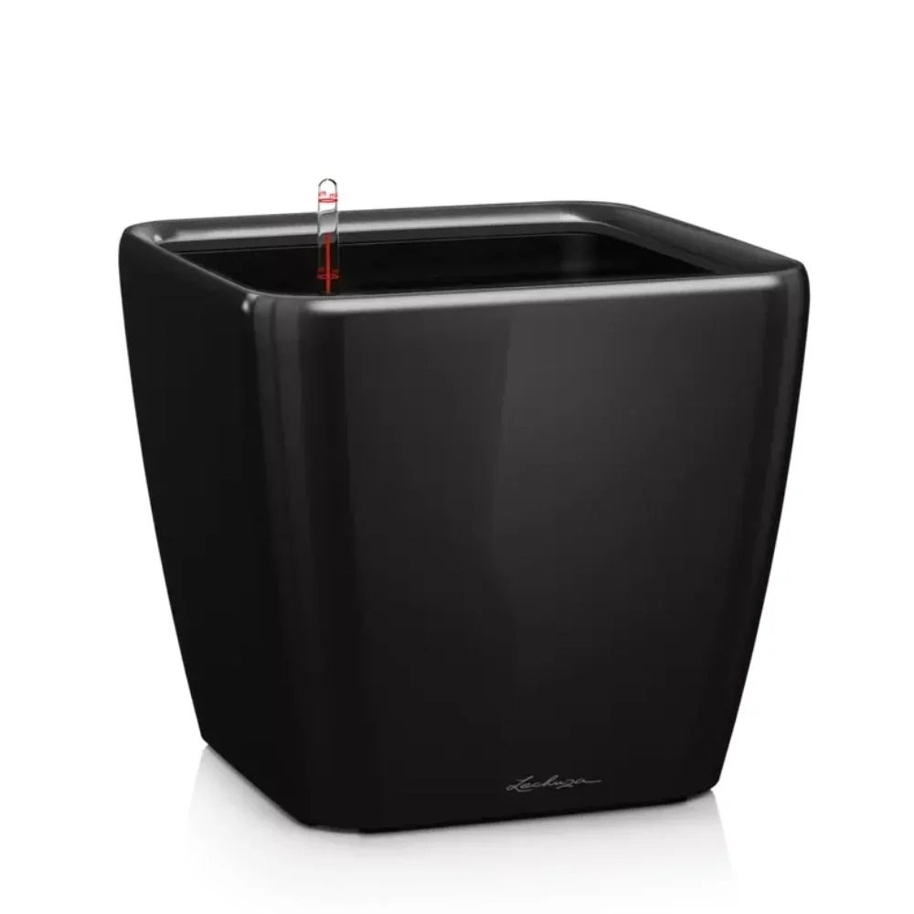 Ghiveci Auto-Irigant Lechuza Quadro Premium 21 LS, 4 l, Bej lucios, sistem de autoirigare, insert detasabil, strat de drenaj