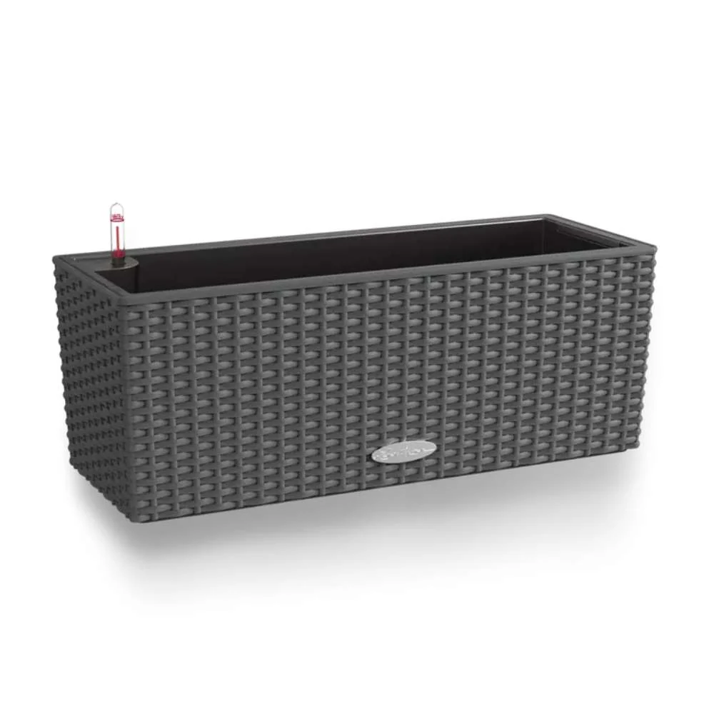 Ghiveci Auto-Irigant Lechuza Balconera Cottage 50, 8 l, efect de ratan granit, sistem de autoirigare, insert detasabil, st...