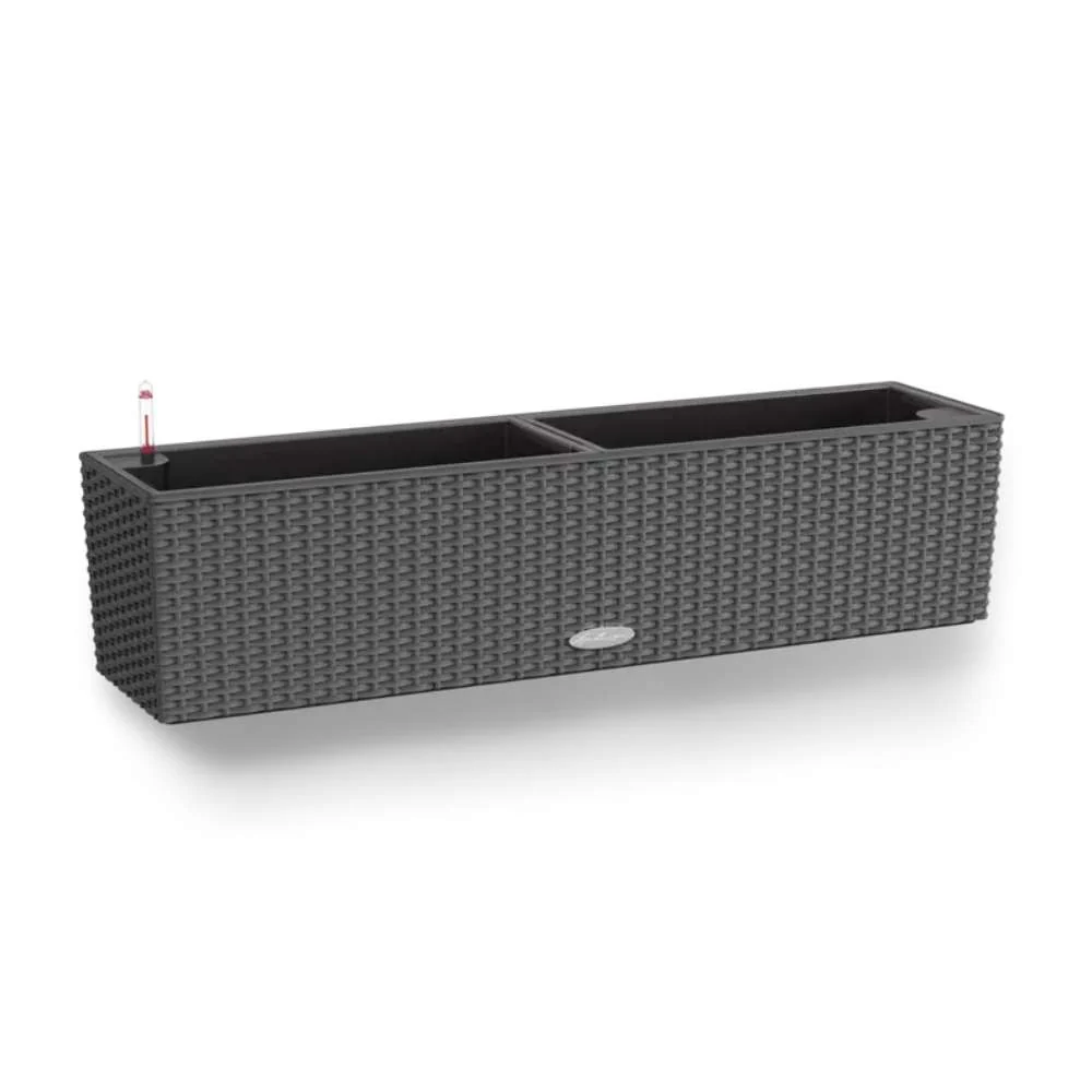 Ghiveci Auto-Irigant Lechuza Balconera Cottage 80, 12 l, efect de ratan granit, sistem de autoirigare, insert detasabil, s...
