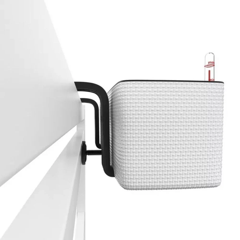 Ghiveci Auto-Irigant Lechuza Cube Color Triple, negru tip ratan, pentru plante cu ghiveci, sistem de autoirigare, include...