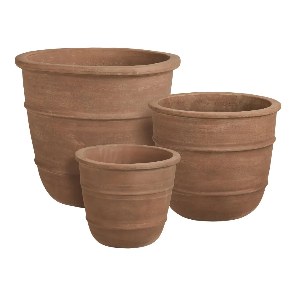 Kragholm Ghiveci din teracota, maro, cu gaura de drenaj,set de 3