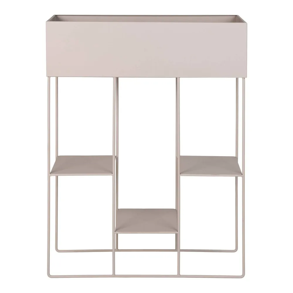 Rabo Suport de plante din otel, 3 rafturi, nisipiu 25x60x80 cm