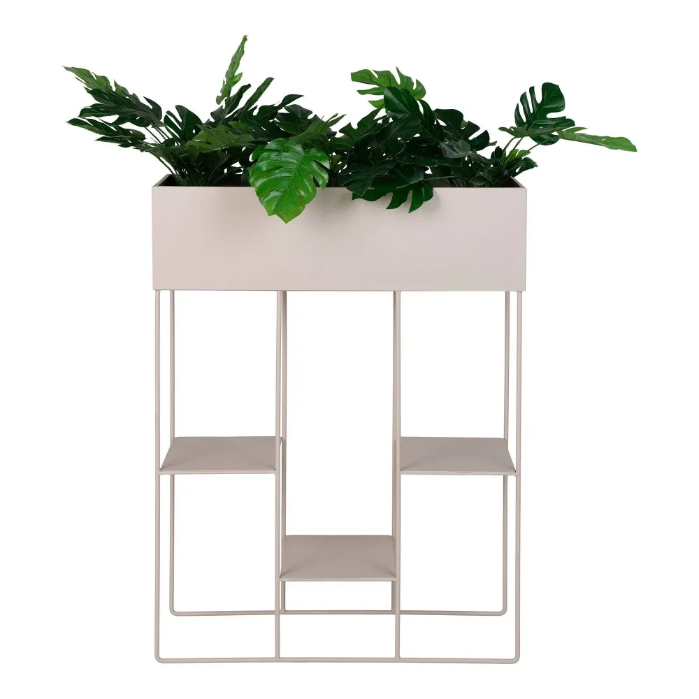 Rabo Suport de plante din otel, 3 rafturi, nisipiu 25x60x80 cm