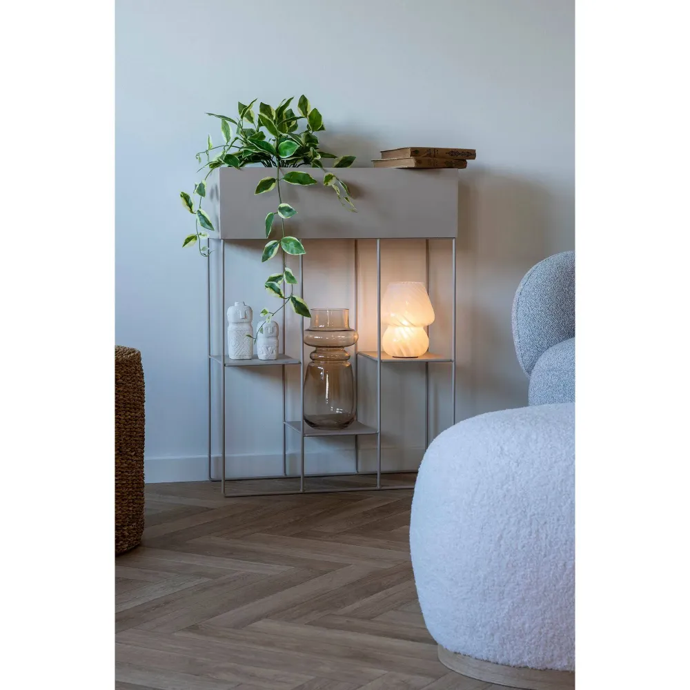 Rabo Suport de plante din otel, 3 rafturi, nisipiu 25x60x80 cm