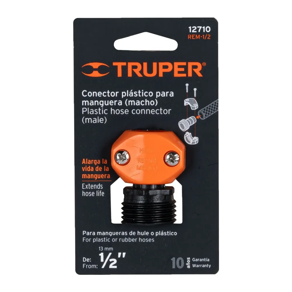 Adaptor furtun din plastic, cu filet exterior 1/2" - Truper