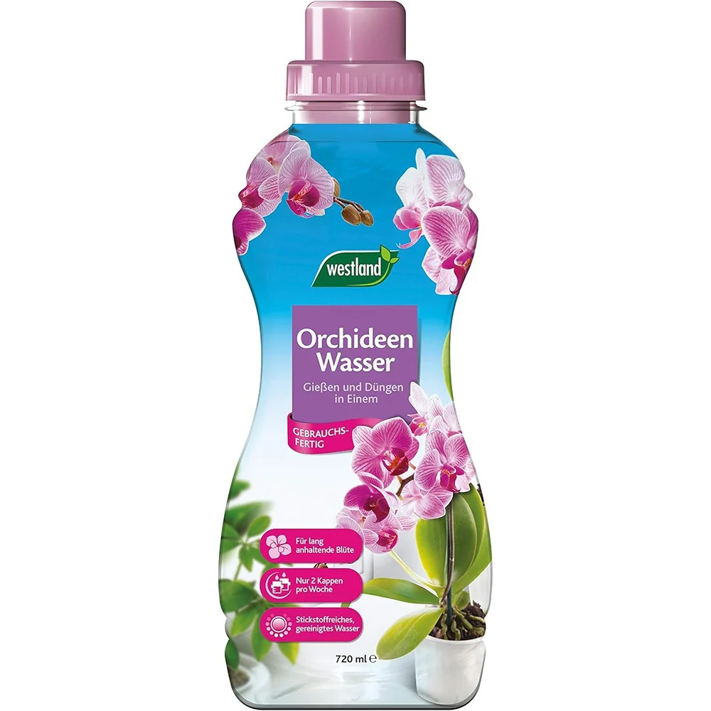 Apa cu ingrasamant pentru orhidee WESTLAND, hranire si udare 2 1 pentru crestere sanatoasa si inflorire indelungata, 750 ml