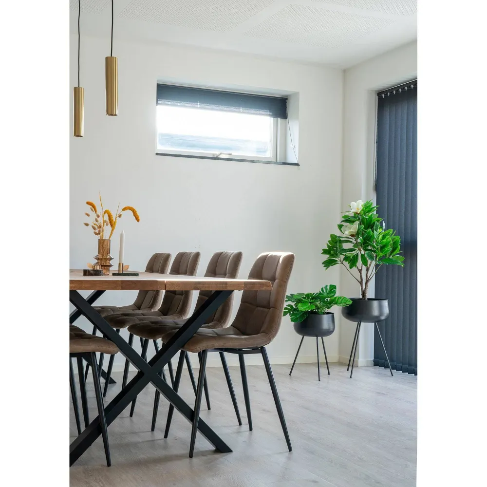 Ardola Ghivece din otel negru, set de 2