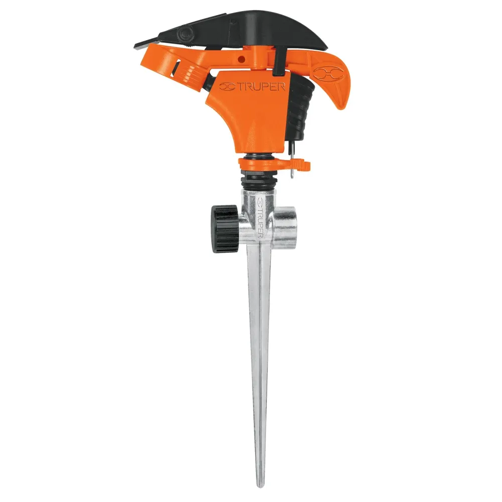 Aspersor pulsator din plastic, cu spin, 90° - 360°, raza 17 m, Truper