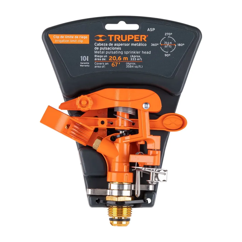 Aspersor Pulsator , Metal, 90° - 360°, Raza 21 M, Fara Spin, Truper