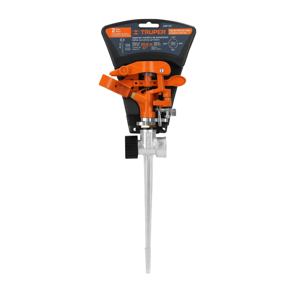 Aspersor Pulsator , Metal, 90° - 360°, Raza 21 M, Cu Spin, Truper