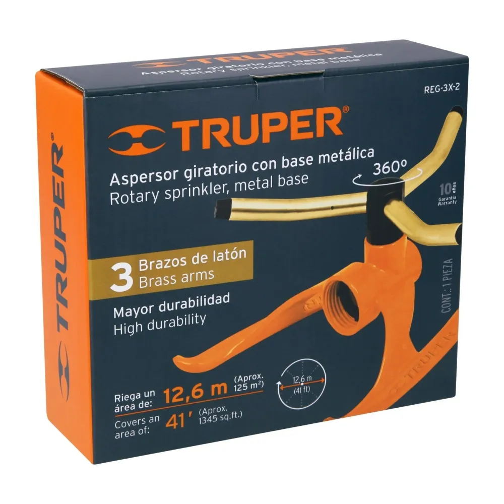 Aspersor rotativ metalic 360°, raza 13 M, Truper