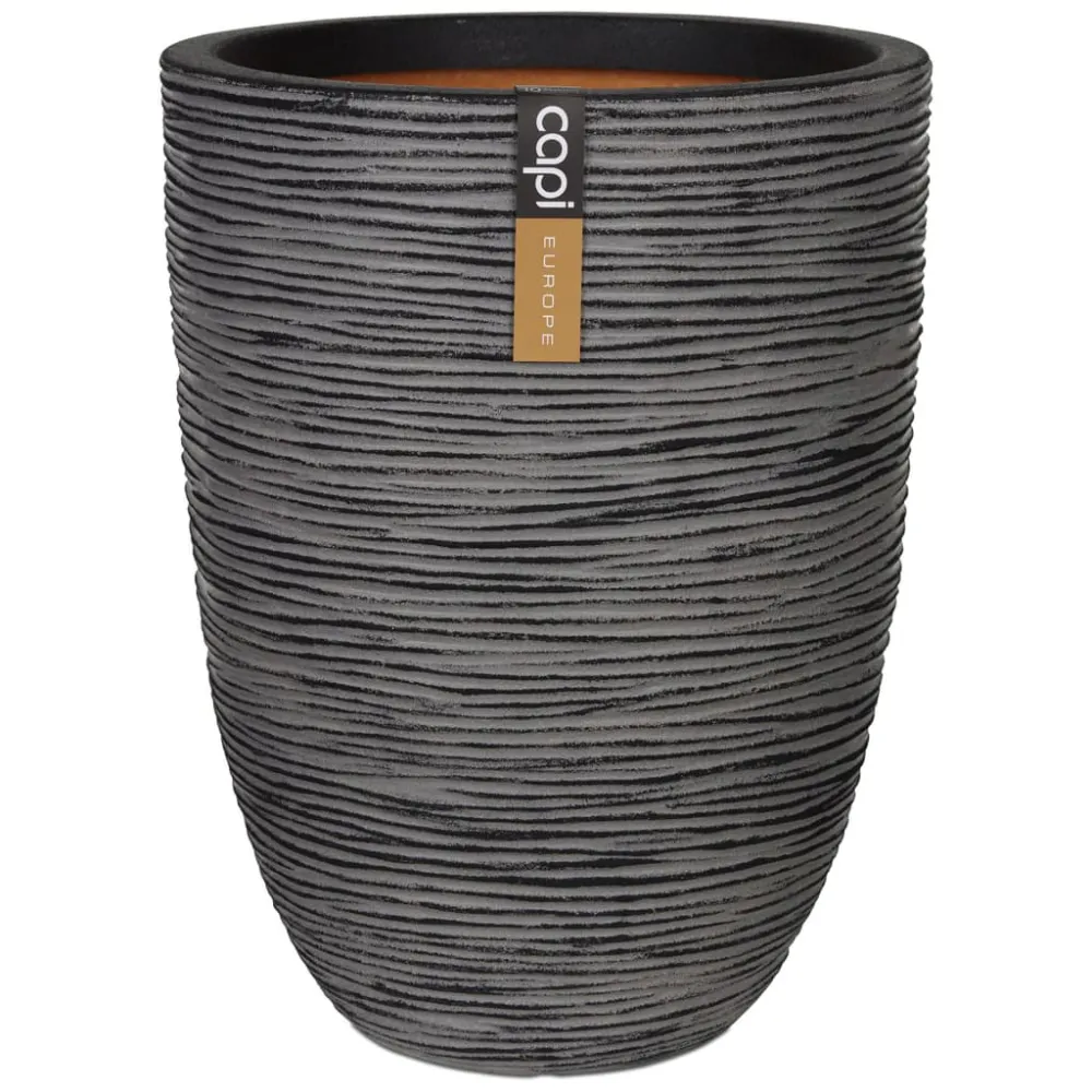 Capi Vas de plante Nature Rib, antracit, 46x58 cm, adânc, KOFZ783